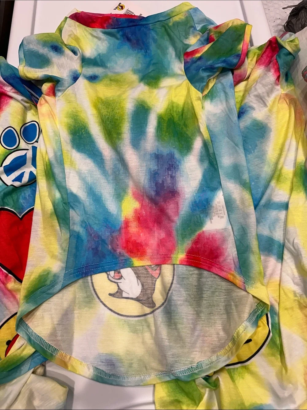 BUC-EES pet dog XL Tie-Dye Paw peace love heart Graphic Tee shirt lot set 3 new